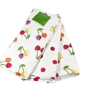 NEW Kate Spade CHERRY DESIGN Kitchen Towel Set/3